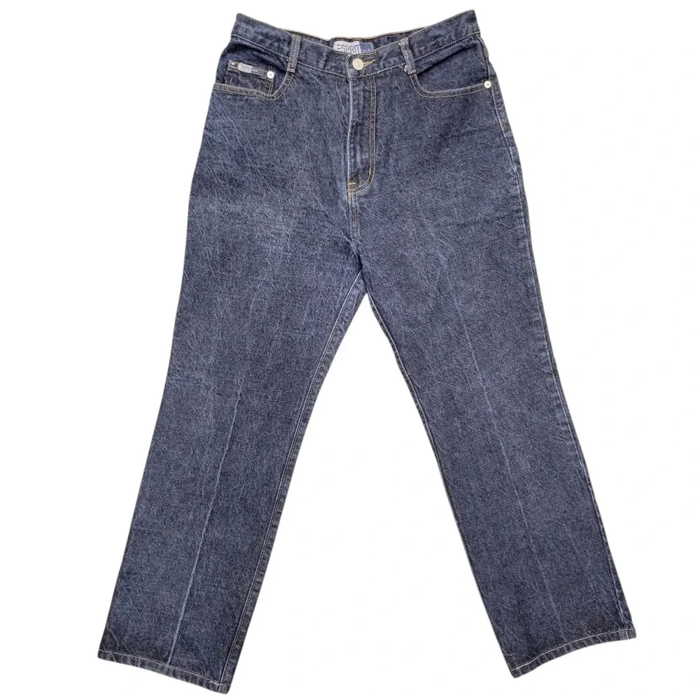 Vintage Esprit Jean Size 30 High Waist Tapered Leg Denim Blue Wash 90s   E222
